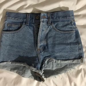 brandy melville high waisted distressed shorts